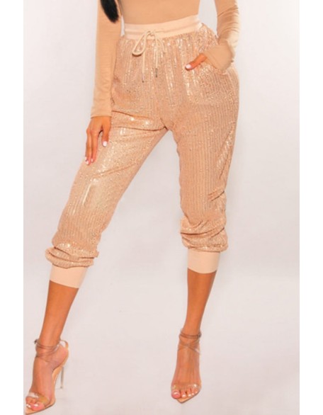 Mesh Patch Glitter Rhinestone Wide Leg Jumpsuit