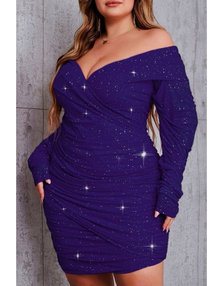 One Shoulder Cutout Allover Sequin Party Dress