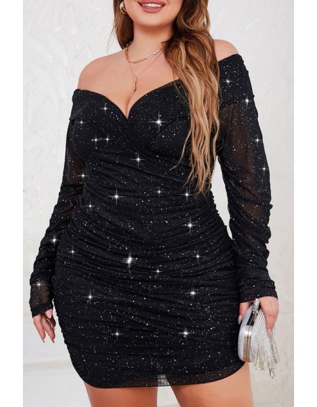 One Shoulder Cutout Allover Sequin Party Dress