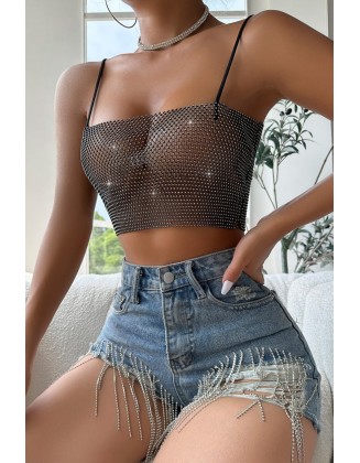 Chain Decor Halter Backless Lace Teddy