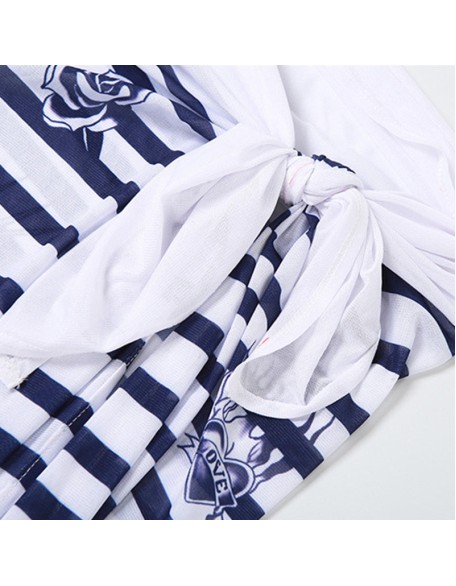 ChicMe Print Contrast Paneled Square Scarf